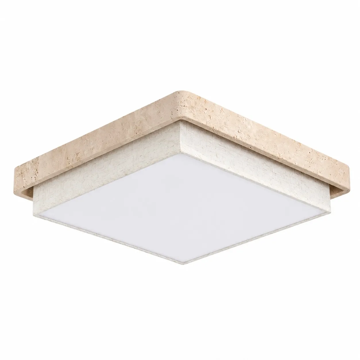 Travertine Fabric Flush Mount Ceiling Light