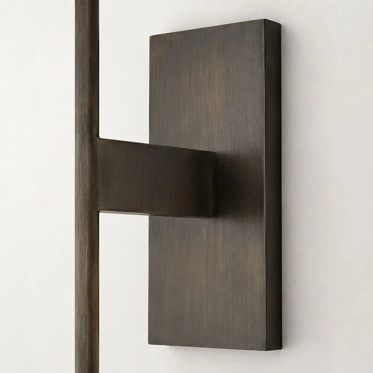 Matte black brass wall plate detail