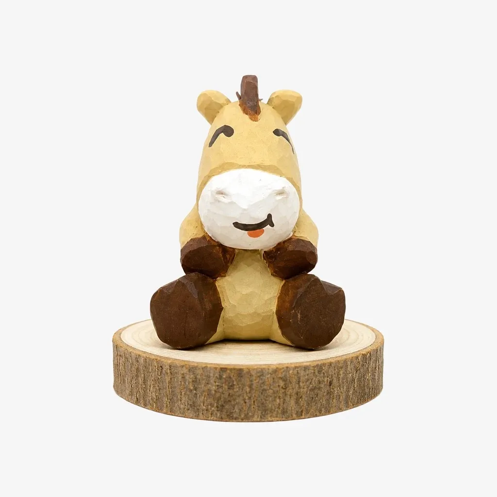 Hand-Carved Wooden Chinese Zodiac Animal Figurines