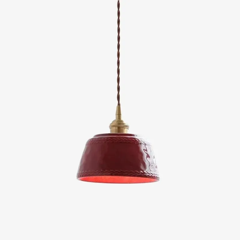 Red ceramic pendant light