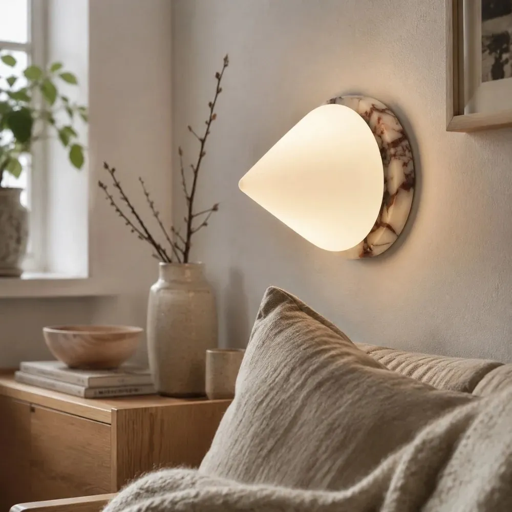 Purple Marble Globe Wall Sconce