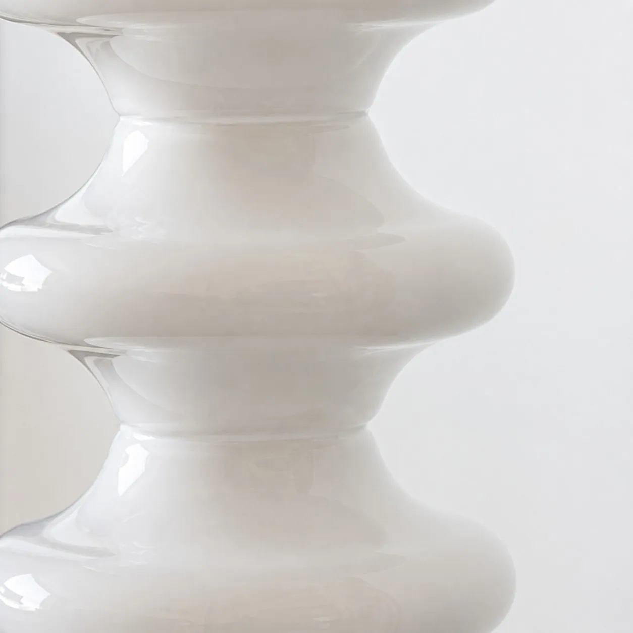 Layered white opal glass contour detail