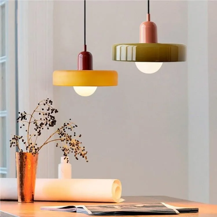 Morandi Disc Orb Glass Pendant Lamp S8