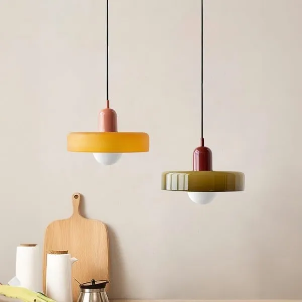 Morandi Disc Orb Glass Pendant Lamp S8