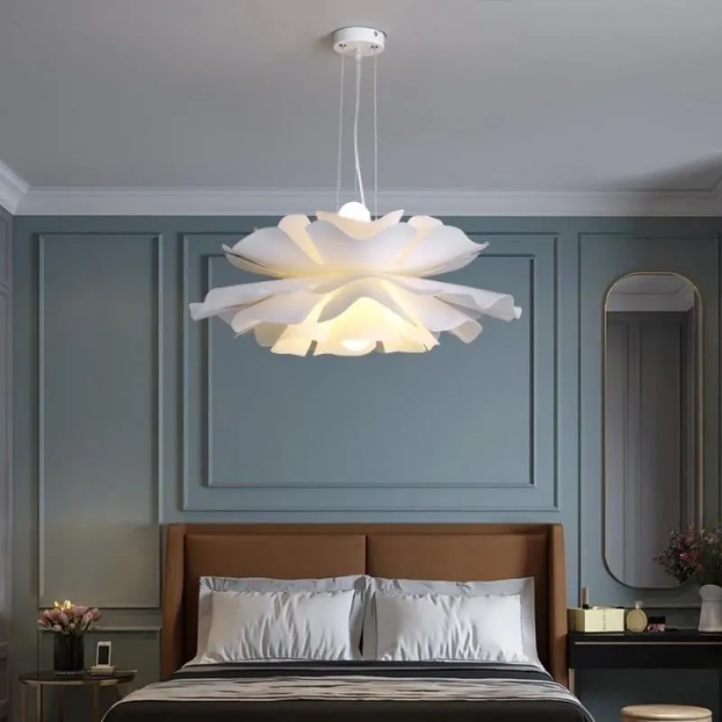 Nordic White Lotus Flower Pendant Light S30