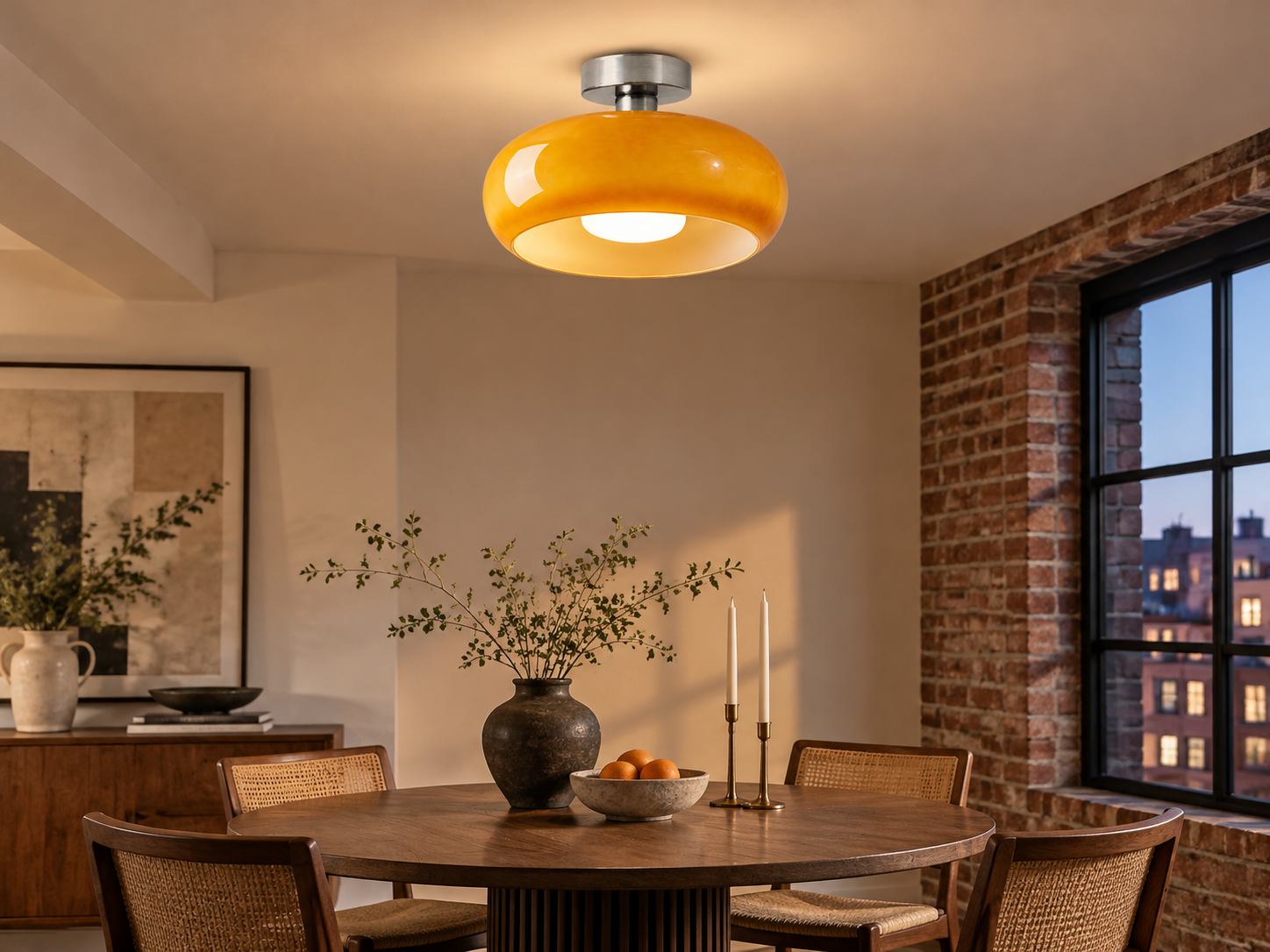 Bauvia Ceiling Light with Bauhaus lines and colour options - New2609-1024653 interior scene