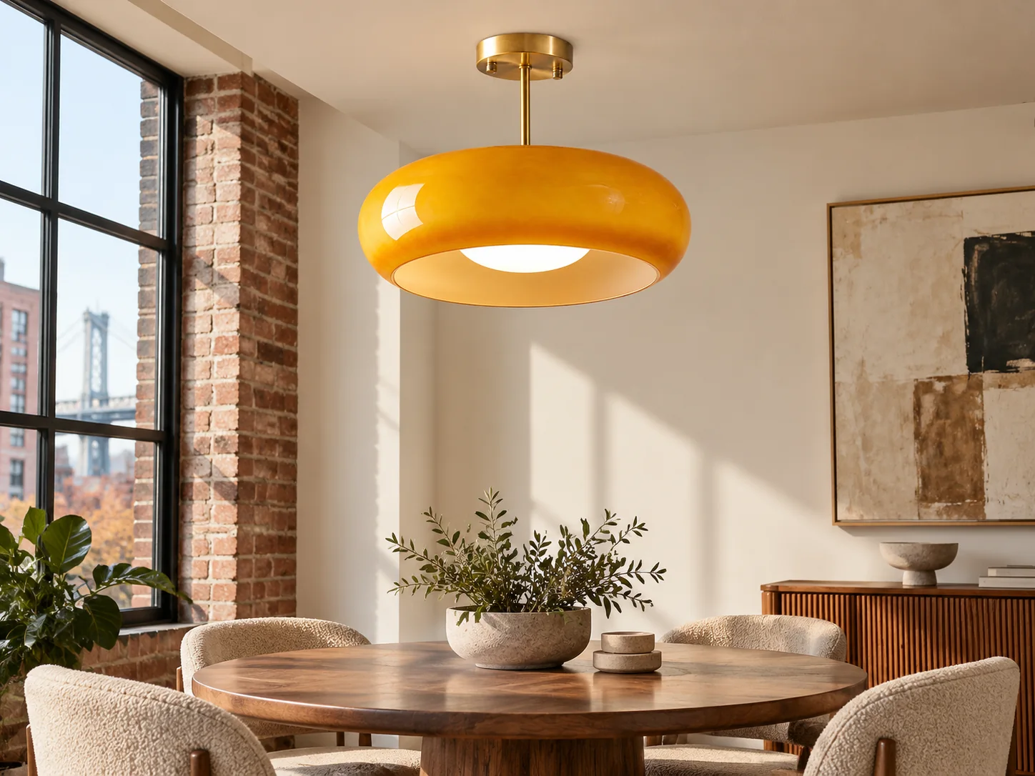 Bauvia Ceiling Light with Bauhaus lines and colour options - New2609-1024650 interior scene