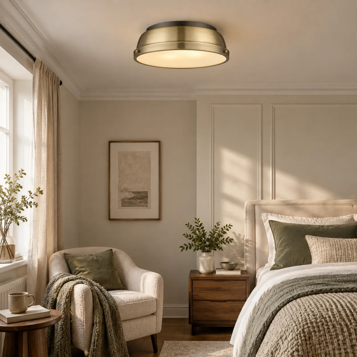Metal Flush Ceiling Light with a 14-inch diameter and colour choices - New2609-1024482 interior scene