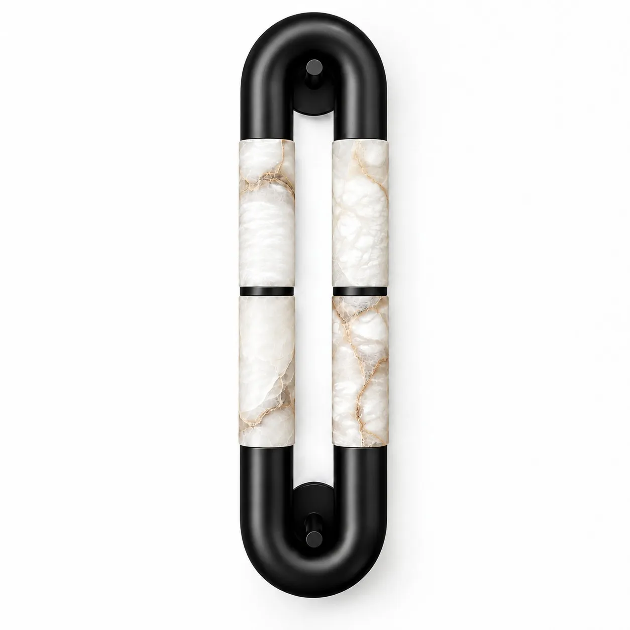 Velora alabaster wall sconce in black