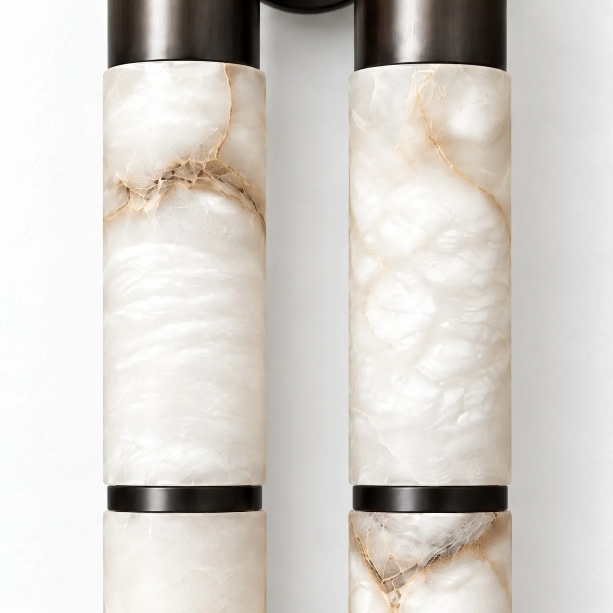 Black metal and alabaster detail