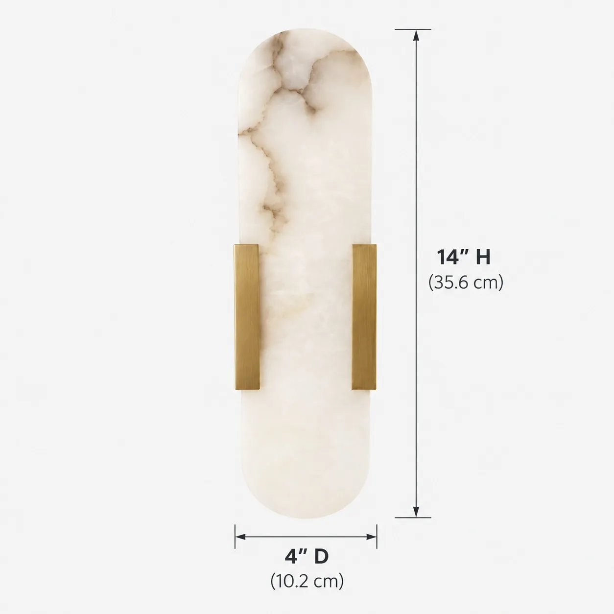 Velora arched alabaster wall light dimensions