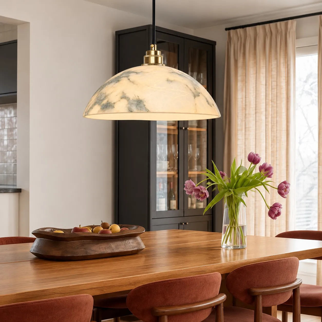 Aurora dome pendant in a dining room