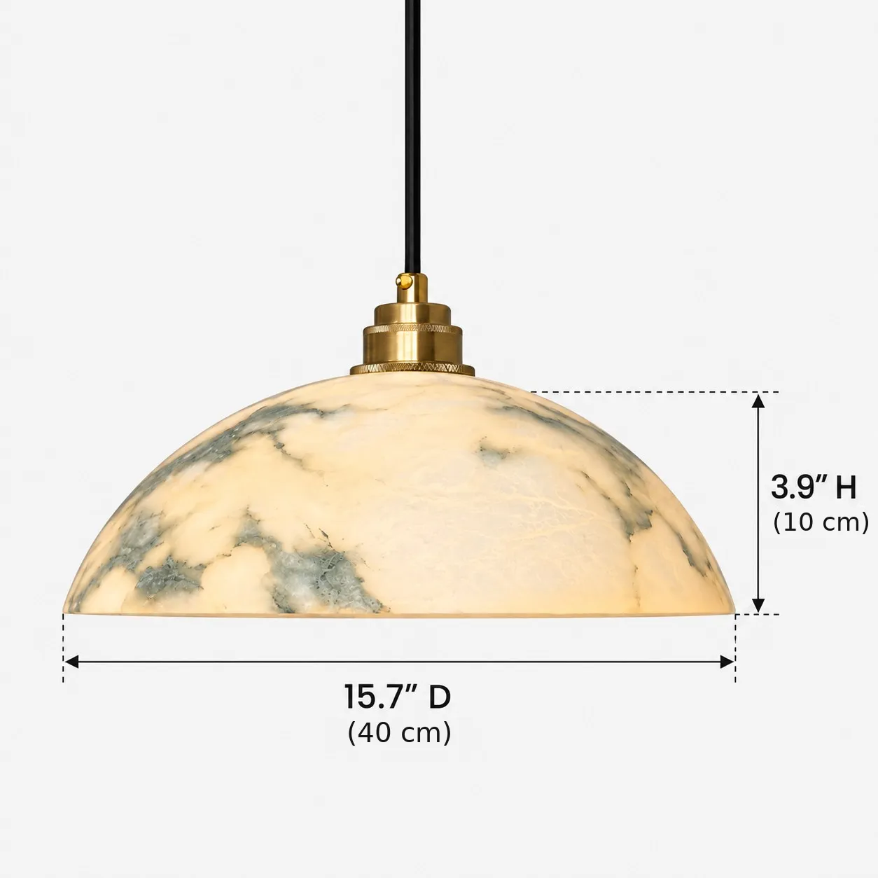 Aurora large pendant dimensions, diameter 40 cm and height 10 cm