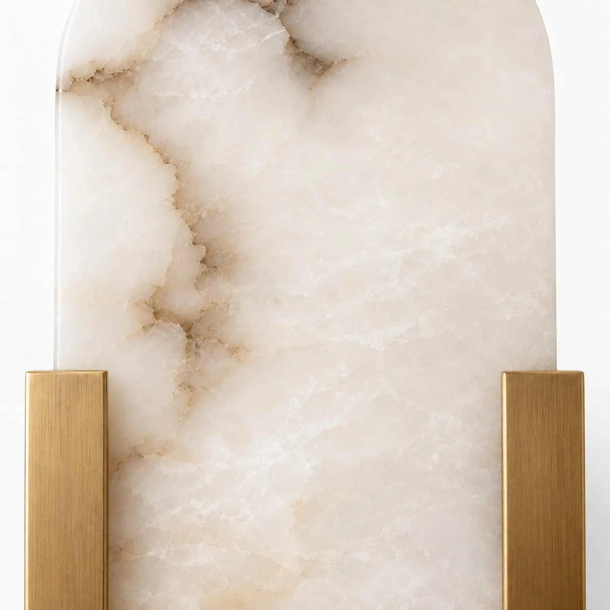 Brass bars and alabaster panel detail