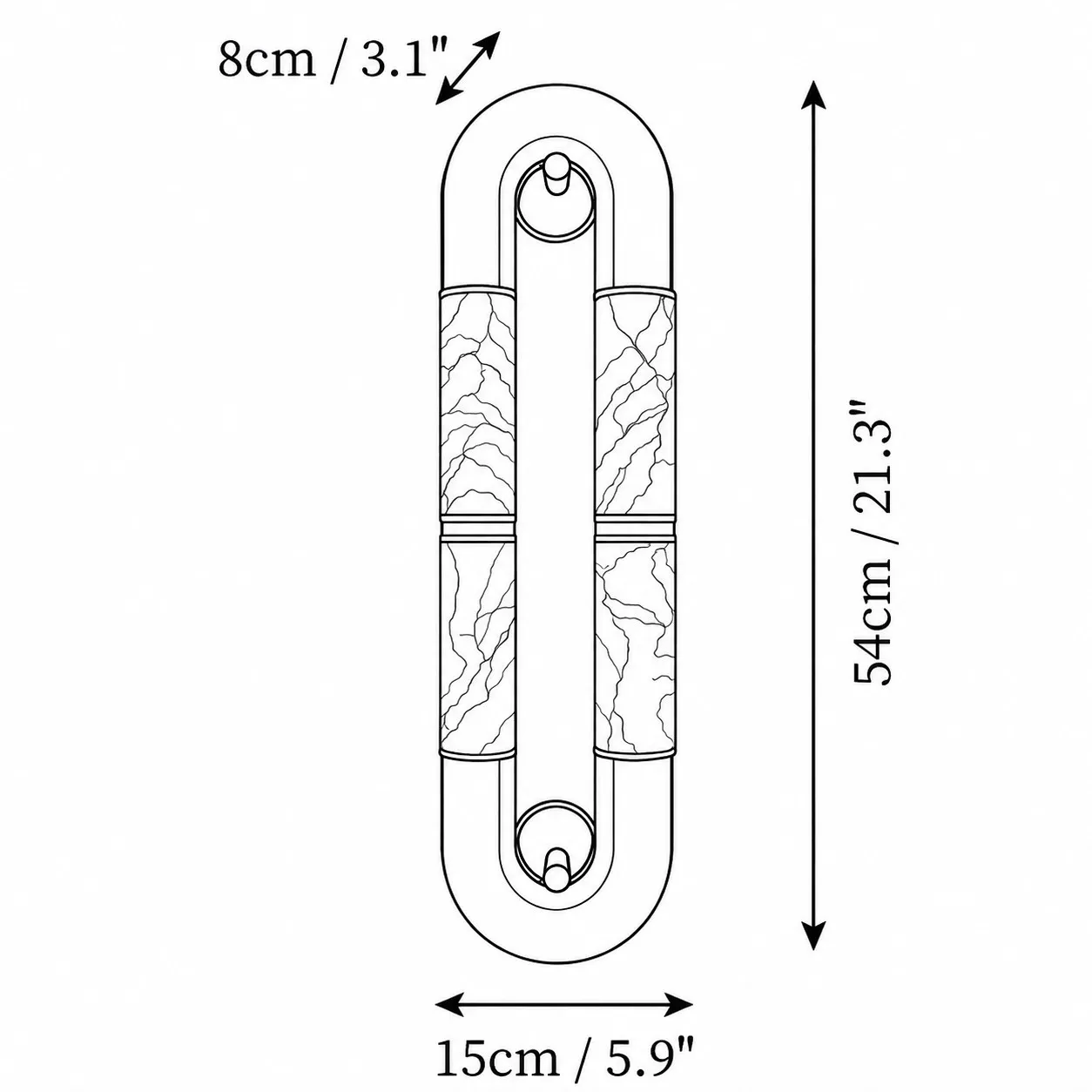 Velora alabaster wall sconce dimensions