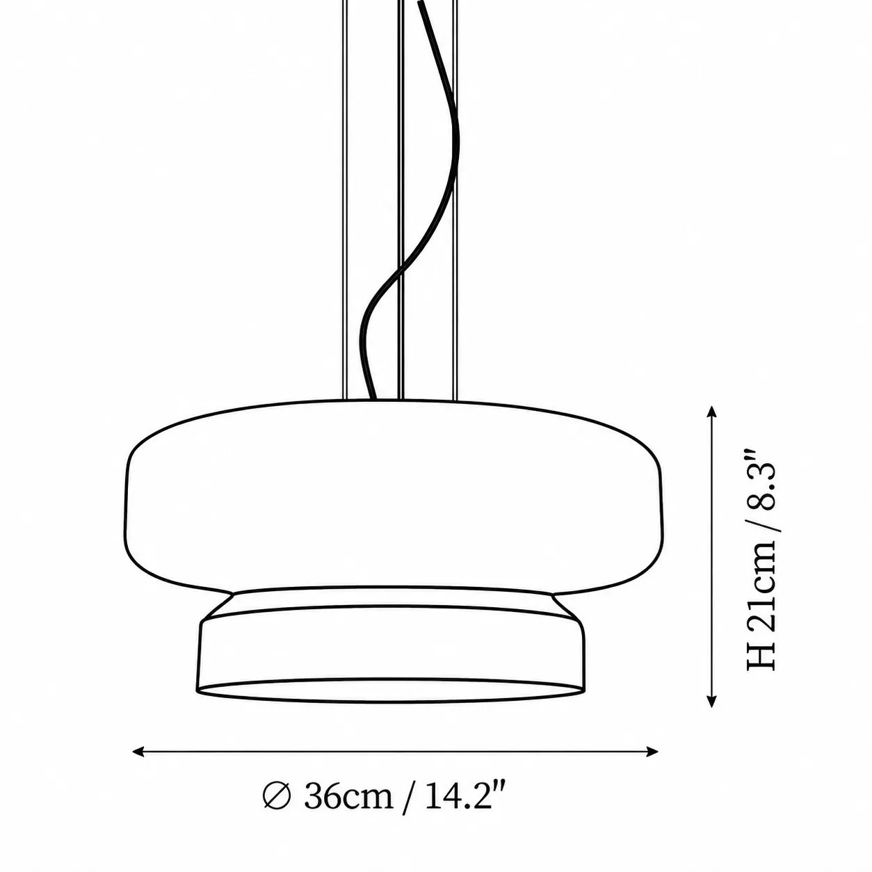 Koloro pendant dimensions