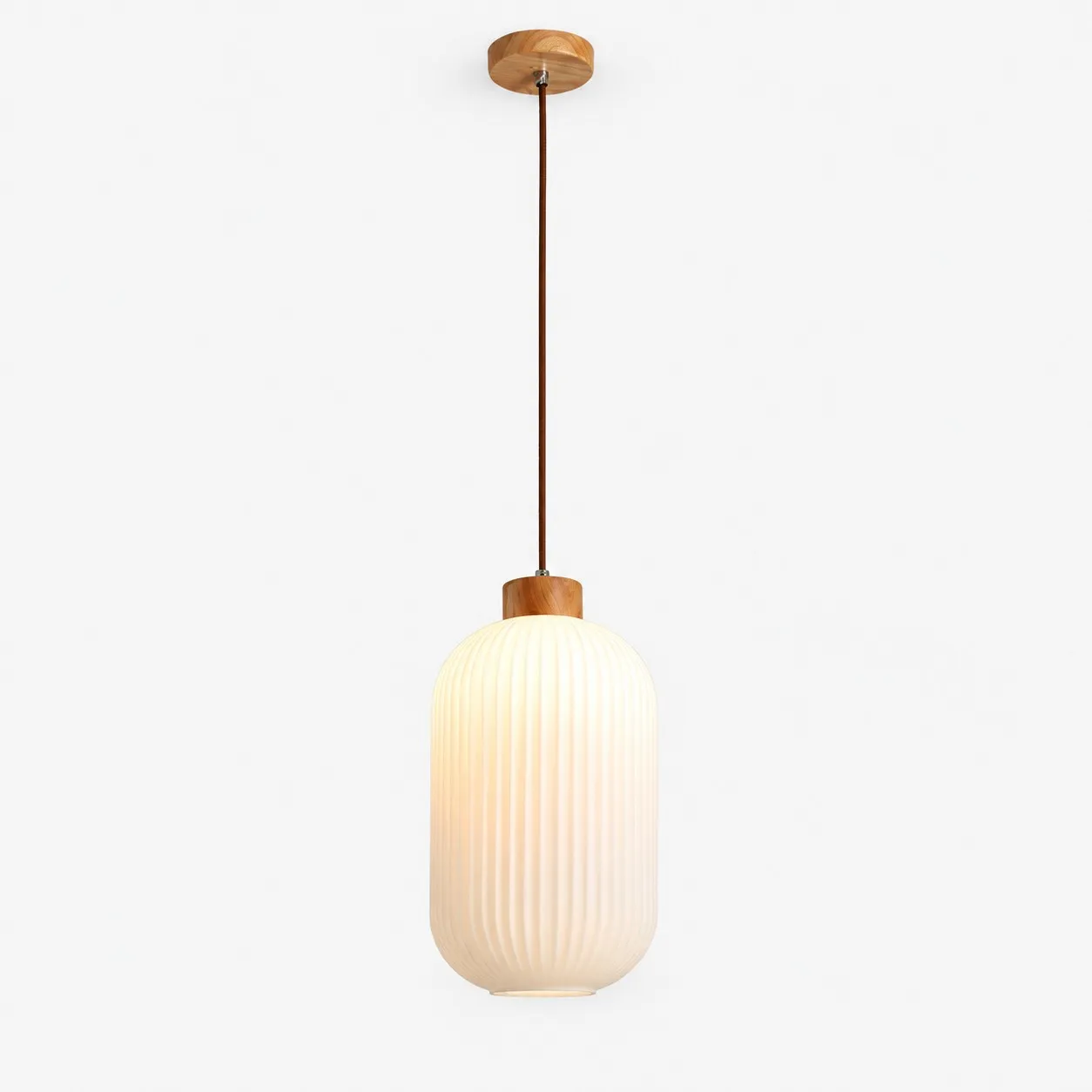 Ribella tall milky glass lantern pendant