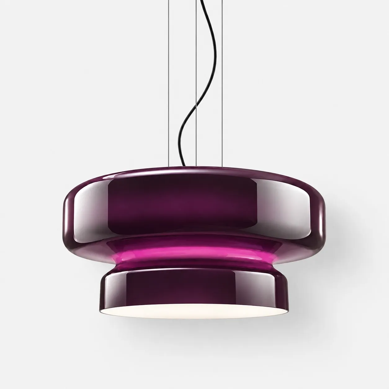 Purple Koloro curved glass pendant