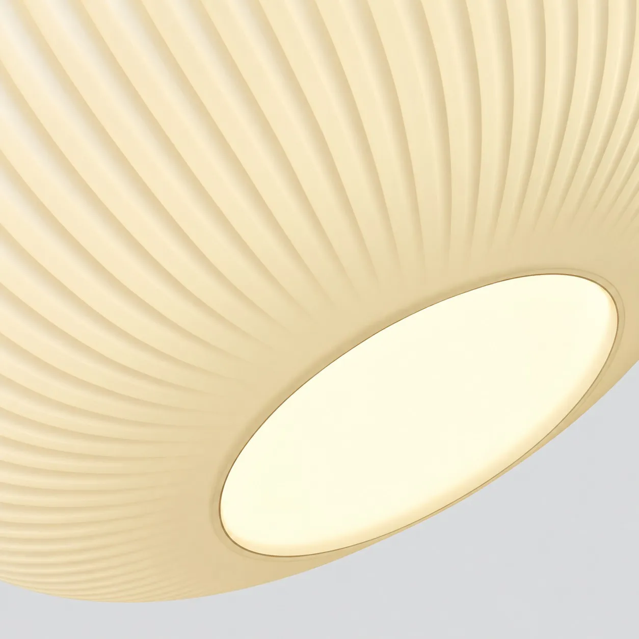 Interior of the ribbed glass shade