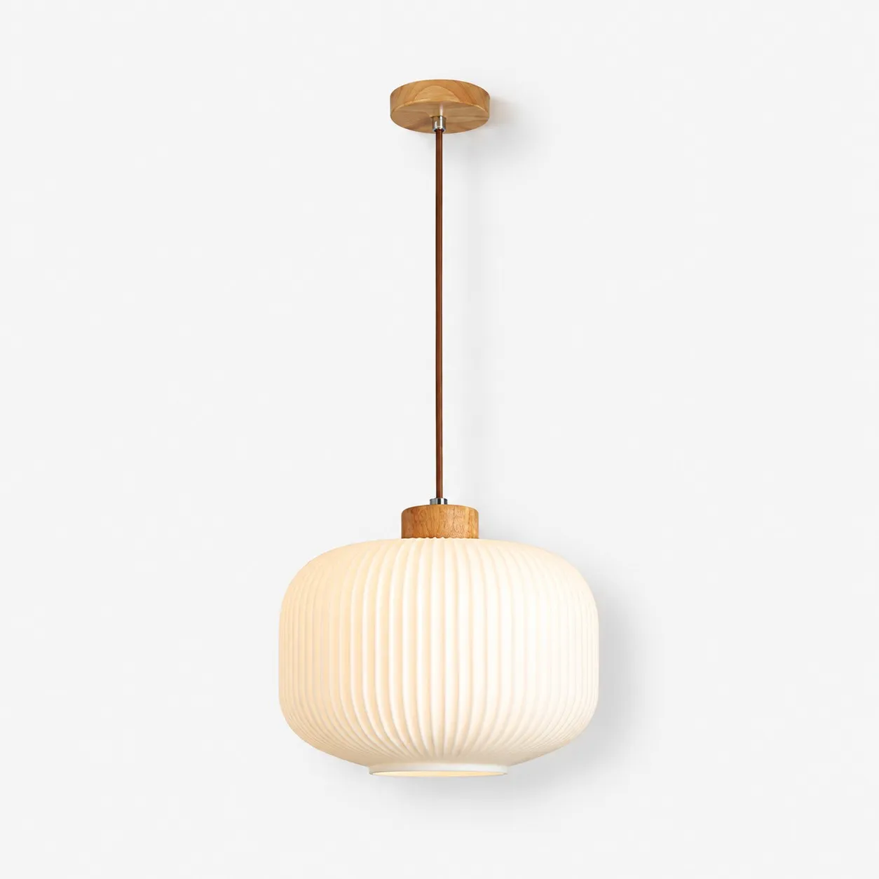 Ribella rounded milky glass pendant