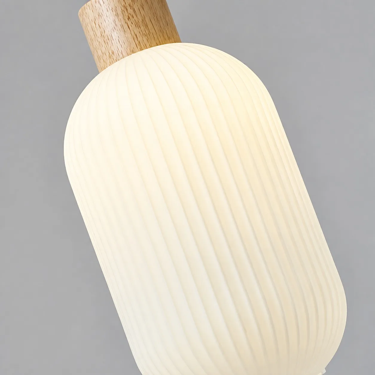 Ribbed milky glass shade detail