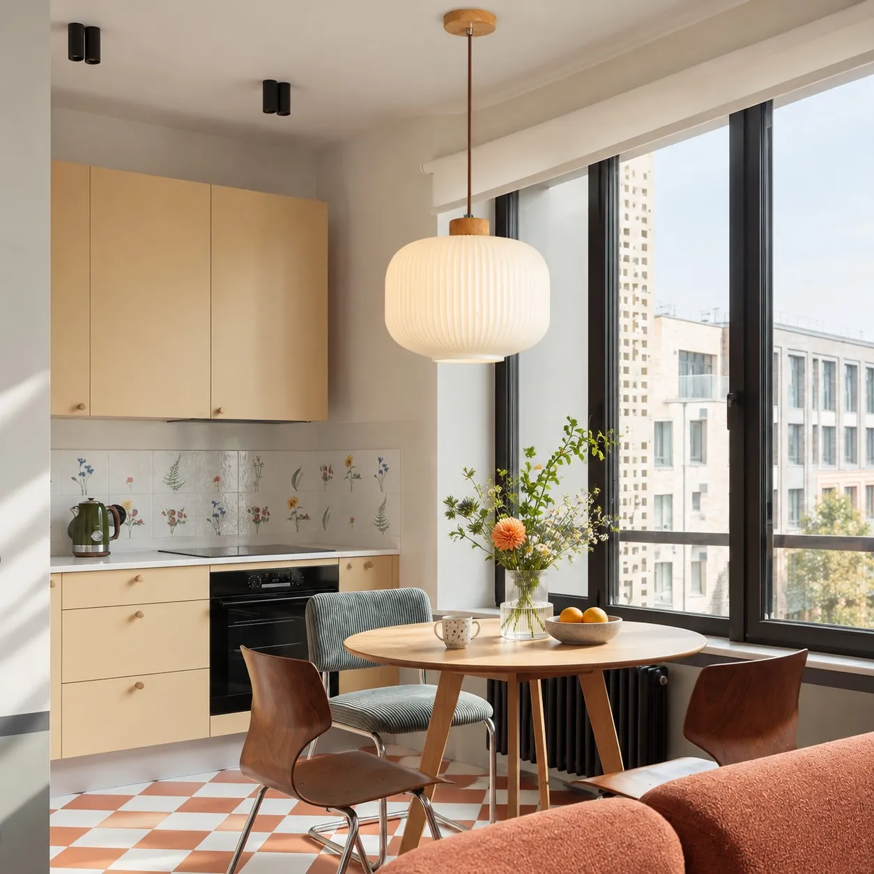 Ribella rounded pendant in a kitchen