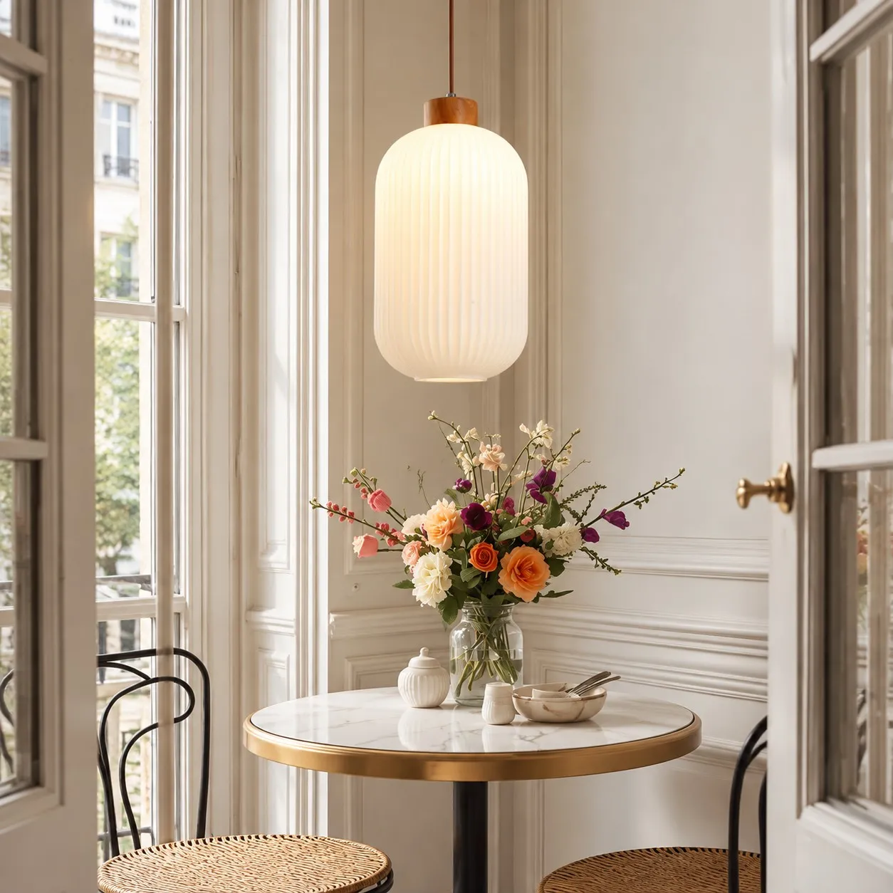 Ribella lantern pendant beside a window