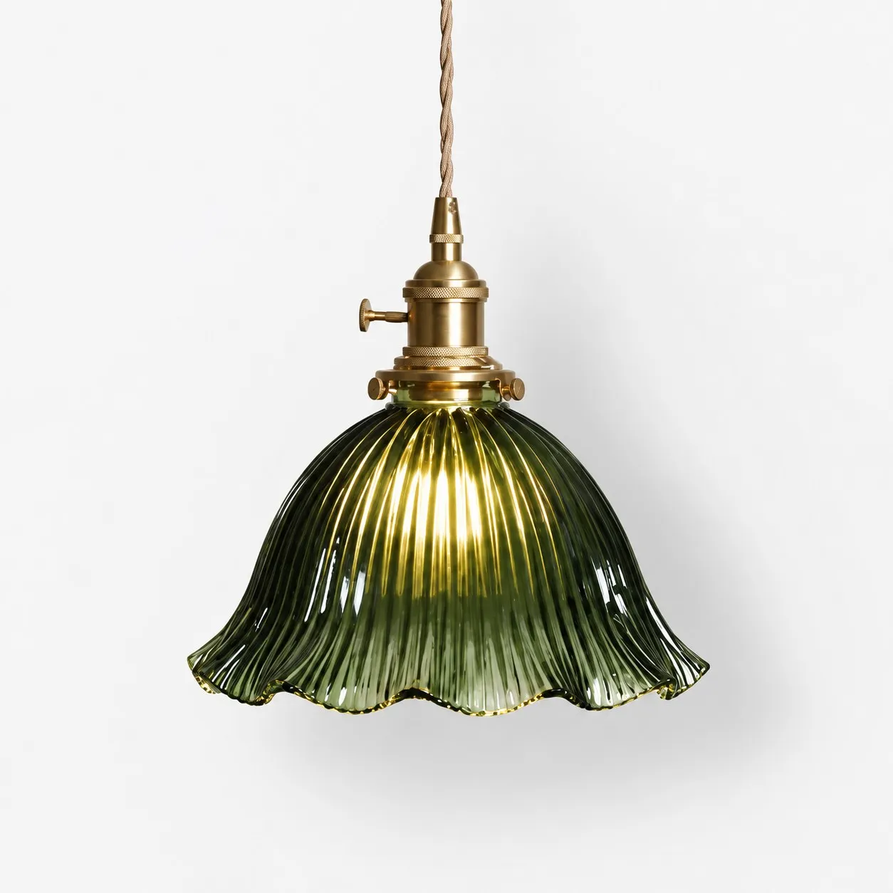 Blossix green flower glass pendant
