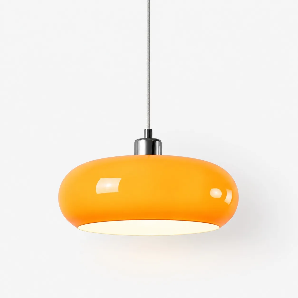 Opalora orange glass disc pendant